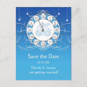 Aschenella Almost Mitternacht Silver Save the Date Ankündigungspostkarte