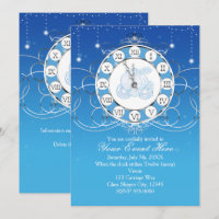 Aschenputtel Almost Midnight Silver Blue Einladung