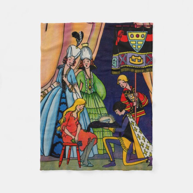 Aschenputtel, der Prinz und die Scheibe Fleecedecke (Vorderseite)