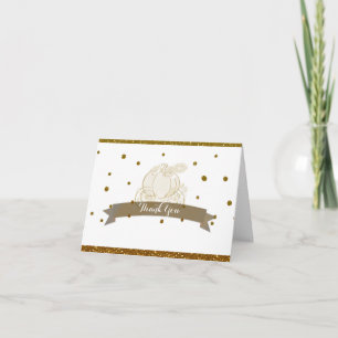 Aschenputtel-Kutsche Gold Glitter Danke Karte