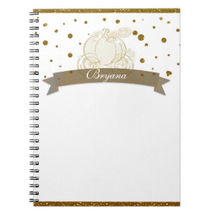 Aschenputtel-Kutsche Gold Glitter Punkte Notizbuch Notizblock