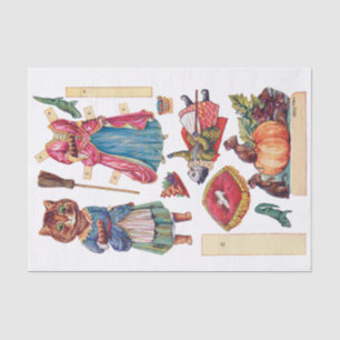Aschenputtel, Papierpuppe, Louis Wain Seidenpapier