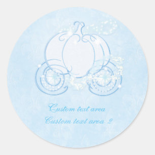 Aschenputtel Prinzessin Blaues Kutschen Elegantes  Runder Aufkleber