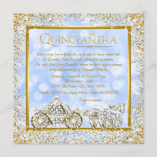 Aschenputtel Prinzessin Pferdekutsche Quinceanera Einladung