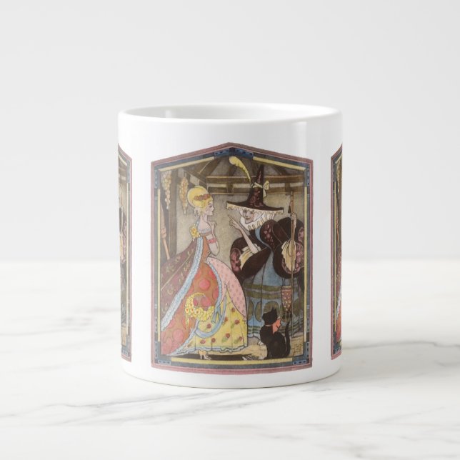 Aschenputtel und Märtyrerin, Vintage Märchen Jumbo-Tasse (Vorderseite)