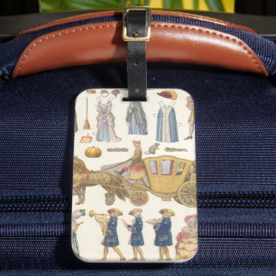 Aschenputtel, Vintage viktorianische Papierspielze Gepäckanhänger