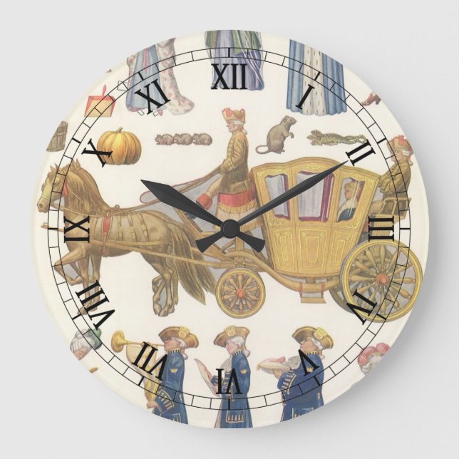 Aschenputtel, Vintage Viktorianische Puppentoilett Große Wanduhr (Vorderseite)