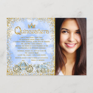 Ascheputtel Prinzessin Kutsche Foto Quinceanera Einladung