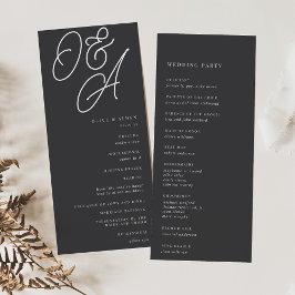 Aschfarben | Script Watermark Monogram Wedding Programm