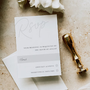 Aschfarben   Script Watermark Traditionelle RSVP Karte