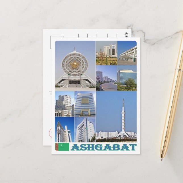 Aschgabat - Turkmenistan - Mosaik - Postkarte (Vorderseite/Rückseite Beispiel)