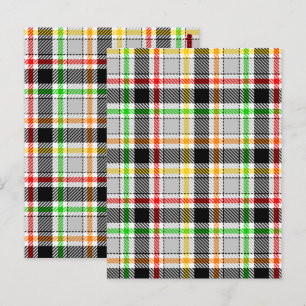 Aschgrau Schwarz Bunt Flanell Kariert Tartan Postkarte