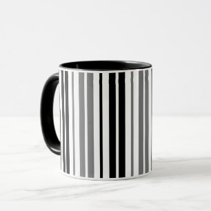 Aschgrau Schwarz Weiß Streifen Muster   Tasse