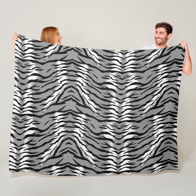 Aschgraues Tigerfell-Musterdesign  Fleecedecke (Beispiel)