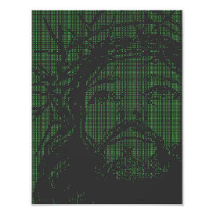 ASCII Art Jesus Dornenkrone Johannes 19:30 Fotodruck