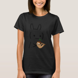 Ascii Bunny Rabbit Holding A Sloth T-Shirt