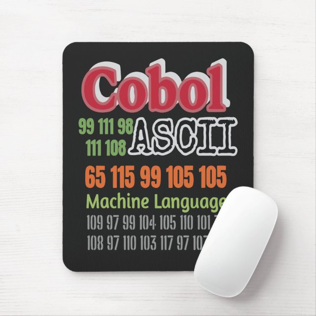 Ascii Cobol Programming Machine Language Mousepad (Mit Mouse)