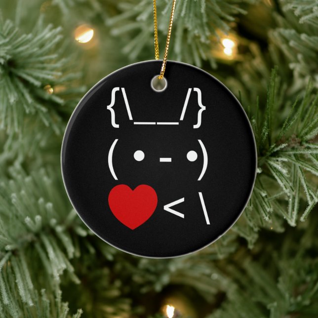 ASCII Text Art Bunny Rabbit Mitnehmen Keramik Ornament (Baum)