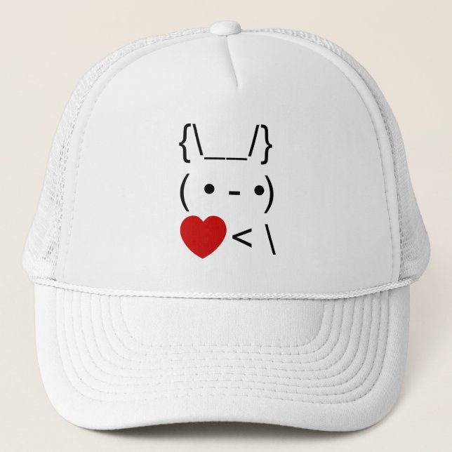 ASCII Text Art Bunny Rabbit Mitnehmen Truckerkappe (Vorderseite)