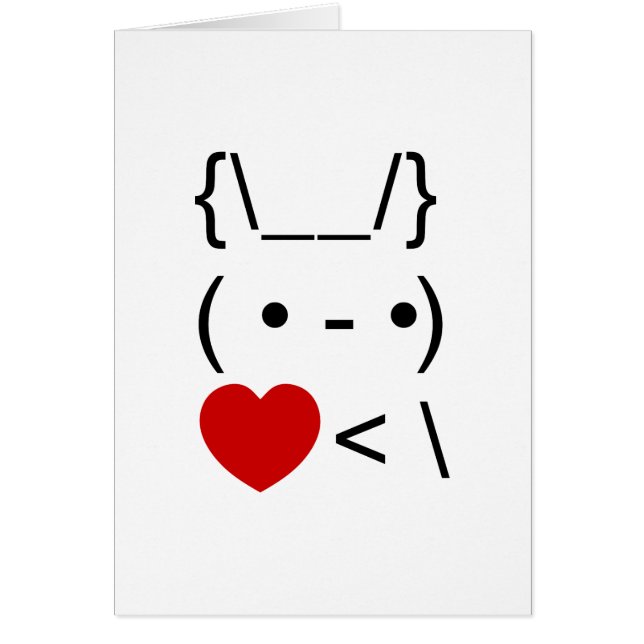 ASCII Text Art Bunny Rabbit Take Heart Back Card (Vorne)