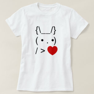 ASCII Text Kunst Kaninchen Herz T-Shirt