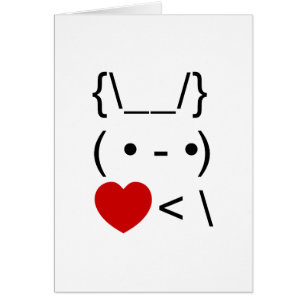 ASCII Texte Art Lapin Lapin Prendre la carte Heart