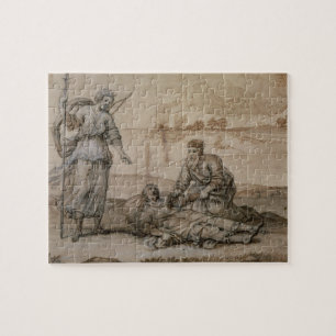 Asclepius, das Hippolytus wieder belebt (Stift u.