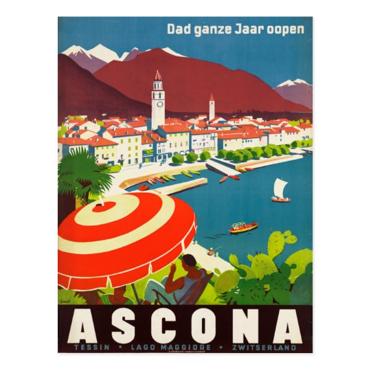 Ascona Die Schweiz Vintages Postkarte Zazzle Ch