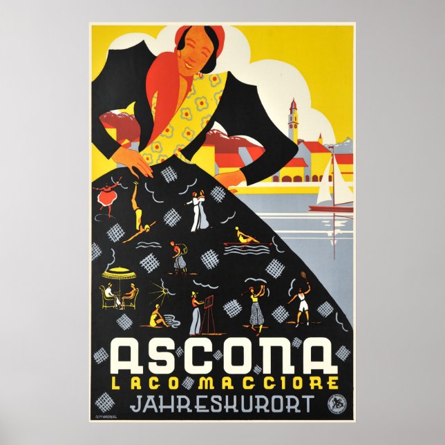Ascona,Lago Maggiore,Switzerland, Travel Poster (Vorne)