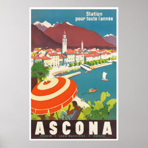 Ascona-Reiseposter Schweiz Kunst Schweizer Geschen Poster