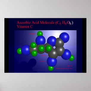 Ascorbinsäure-Molekül (Druck) Poster
