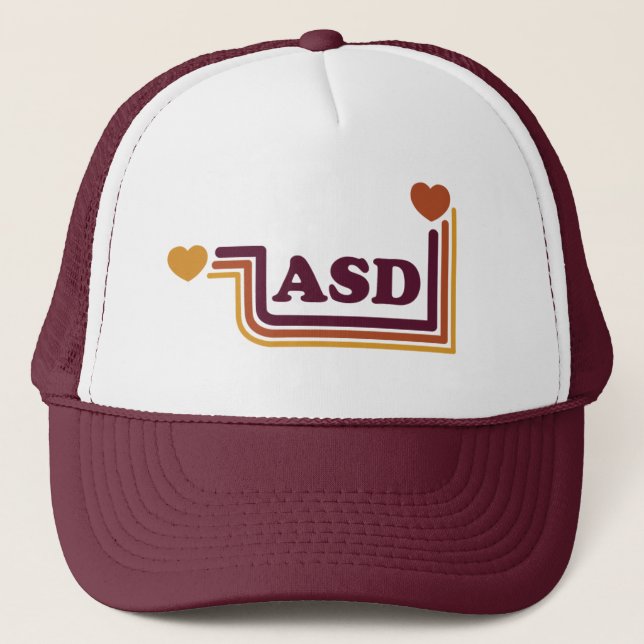 ASD Liebe Retro Trucker Hat Truckerkappe (Vorderseite)
