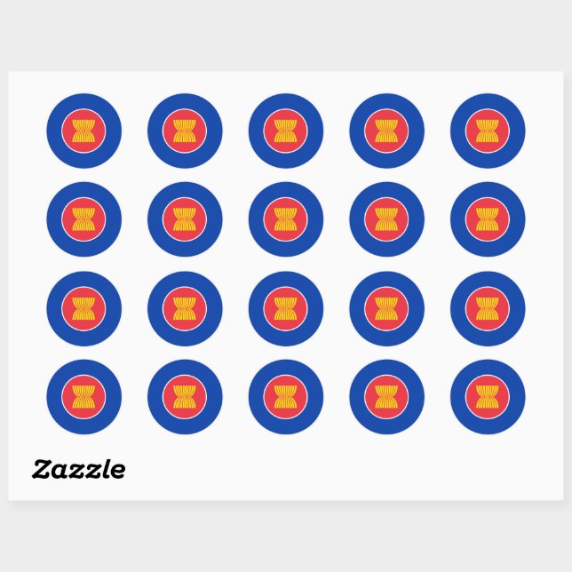 Asean-Flaggensticker Runder Aufkleber (Blatt)