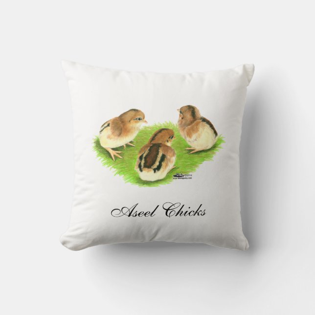 Aseel Black Red Chicks Kissen (Vorderseite)