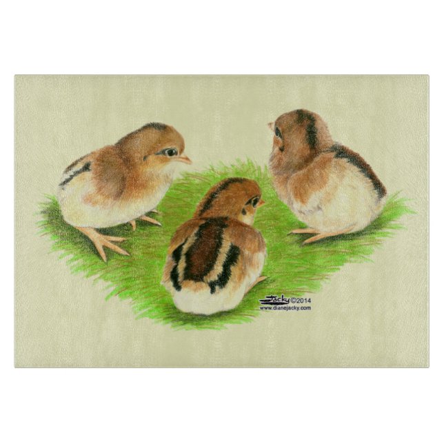 Aseel Black Red Chicks Schneidebrett (Vorderseite)