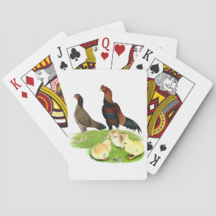 Aseel Wheaten Chicken Family Spielkarten