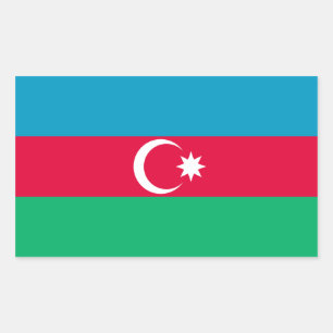 Aserbaidschan/Azerbaijani Flagge Rechteckiger Aufkleber