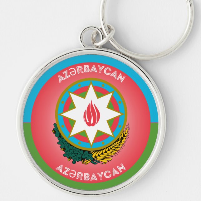 Aserbaidschan-Erbe-Emblem Schlüsselanhänger (Vorne)