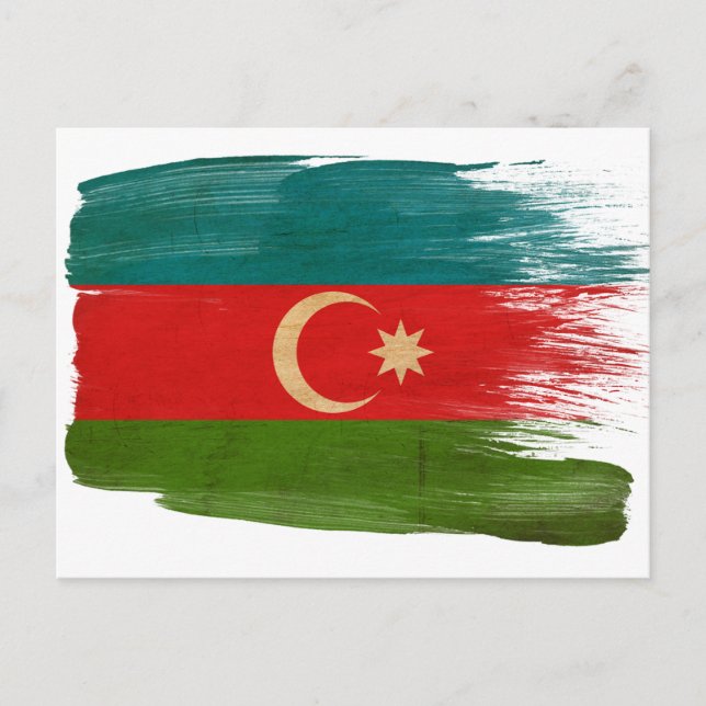 Aserbaidschan Flag Postkarten (Vorderseite)