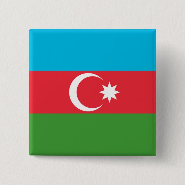 Aserbaidschan-Flagge Button (Vorderseite)