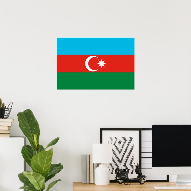 Aserbaidschan-Flagge Poster (Heimbüro)