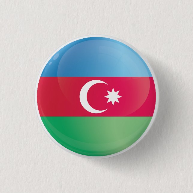 Aserbaidschan-Icon-Flagge Button (Vorderseite)