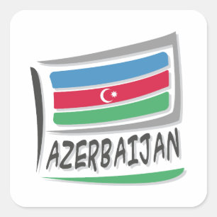 Aserbaidschan-Prix-Flagge Quadratischer Aufkleber