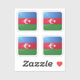 aserbaidschan quadratische glänzende Flagge Aufkleber