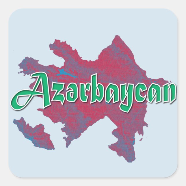 Aserbaidschan Quadratischer Aufkleber (Vorderseite)