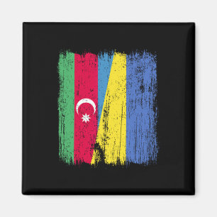 Aserbaidschan Ukraine Halbflagge aserbaidschanisch Magnet