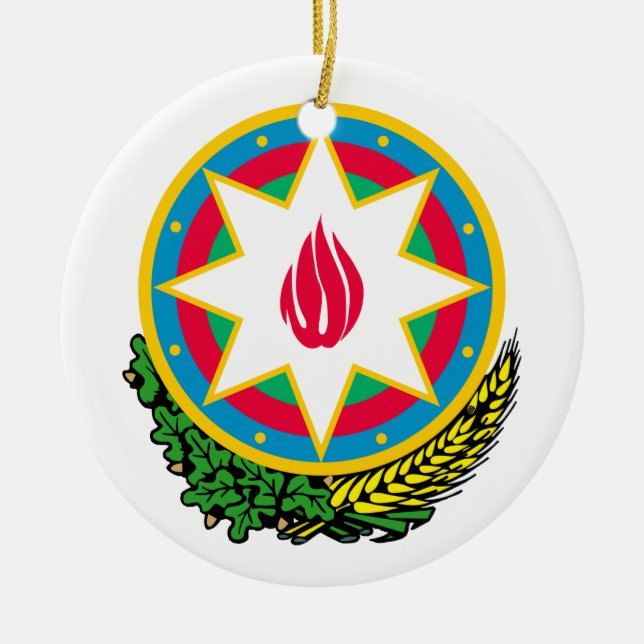 Aserbaidschan-Wappen Verzierung Keramik Ornament (Vorne)