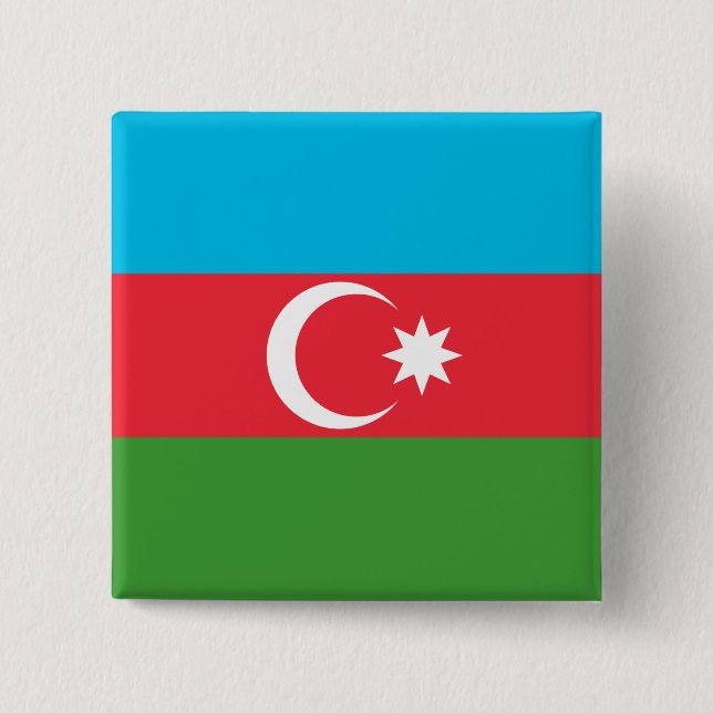 aserbaidschanische Flagge (Aserbaidschan) Button (Vorderseite)