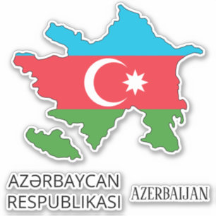 Aserbaidschanische Flagge Charming Patriotic Karte Aufkleber