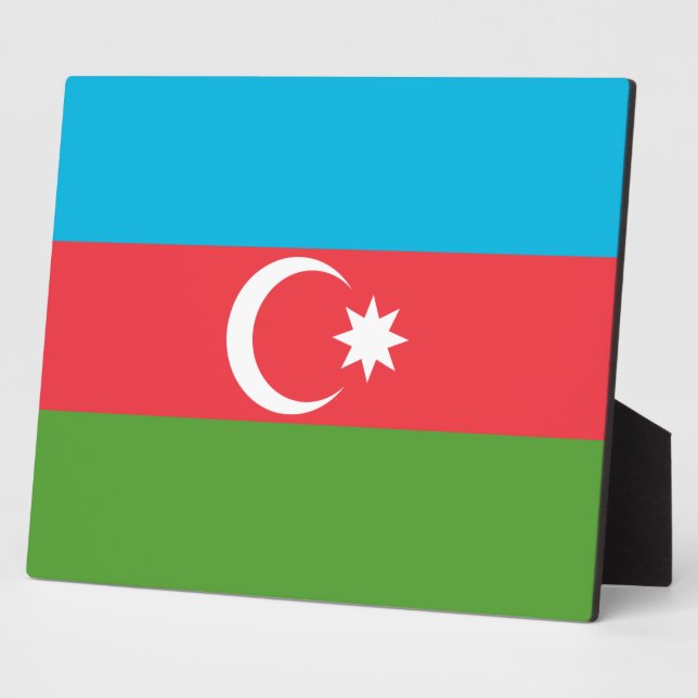 Aserbaidschanische Flaggenebene Fotoplatte (Seite)